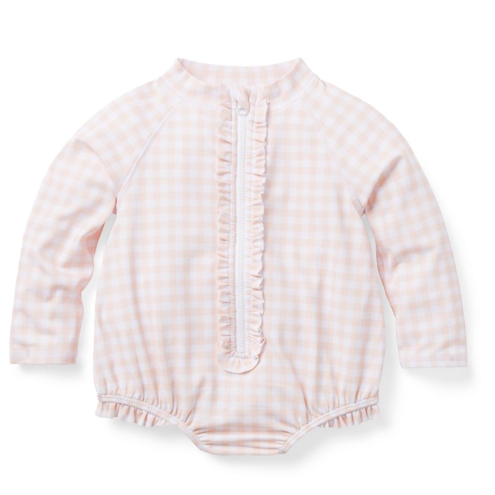 NWOT JANIE AND JACK BABY GINGHAM RASH GUARD